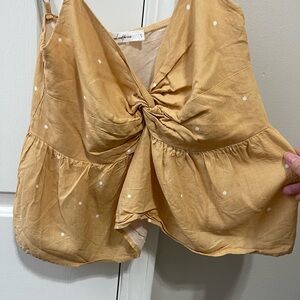 Madewell Mustard Polka Dot Camisole